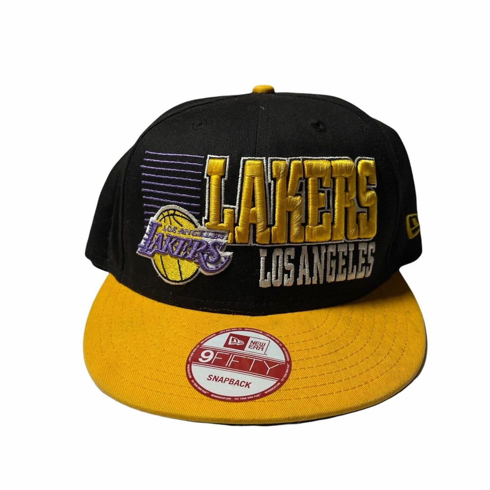 New Era Los Angeles‎ Lakers Black Yellow Snapback 9Fifty Hat Cap